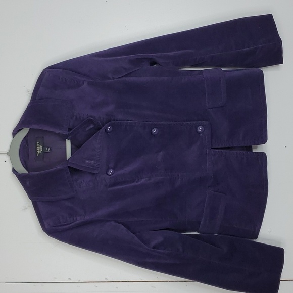Talbots Jackets & Blazers - Talbots Velvet Double Breasted Blazer Purple Soft Liner Career Womens 10P